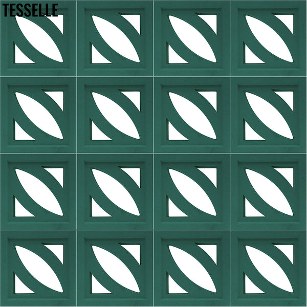 Petal Jade Green 7.5" Cement Breeze Block 2