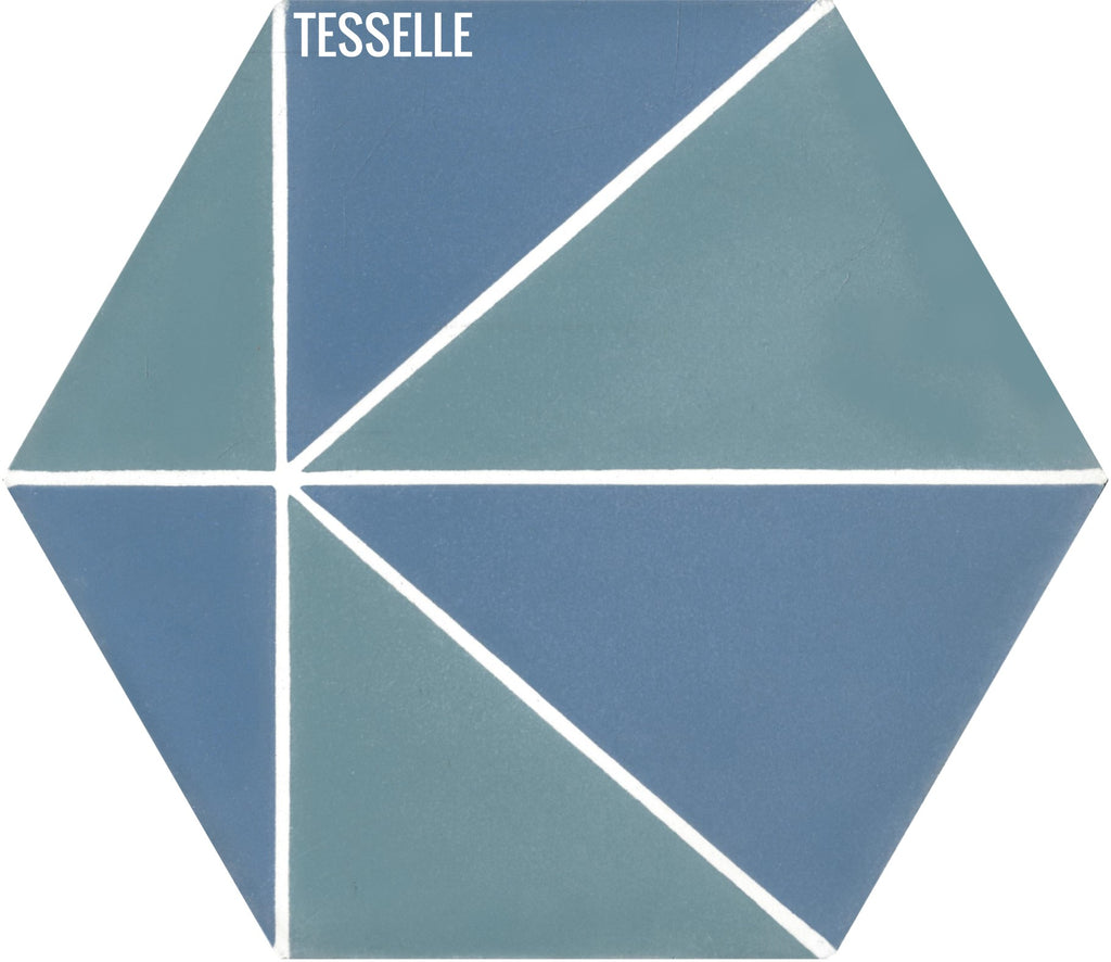 Pinnacle Sky 9x8" Hexagonal Cement Tile