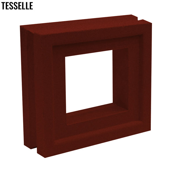 Quad Scarlet Red 7.5" Cement Breeze Block 1