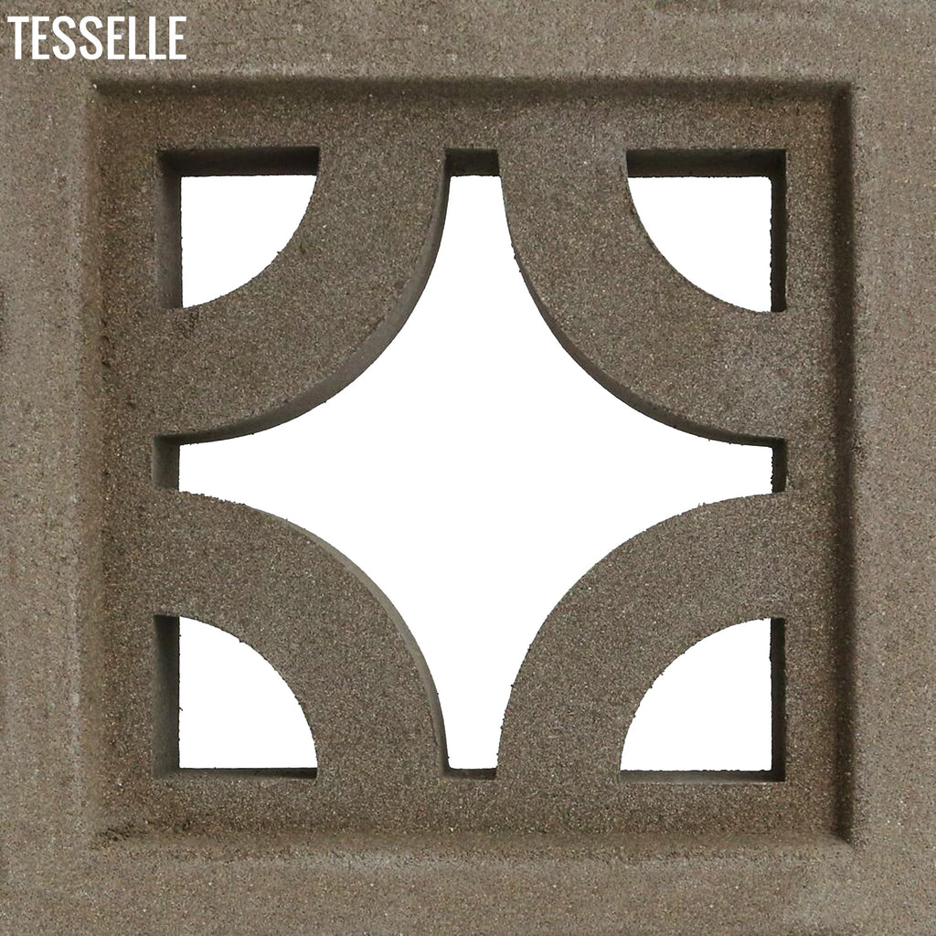 Roundabout Natural Cement 7.5" Breeze Block | Grey