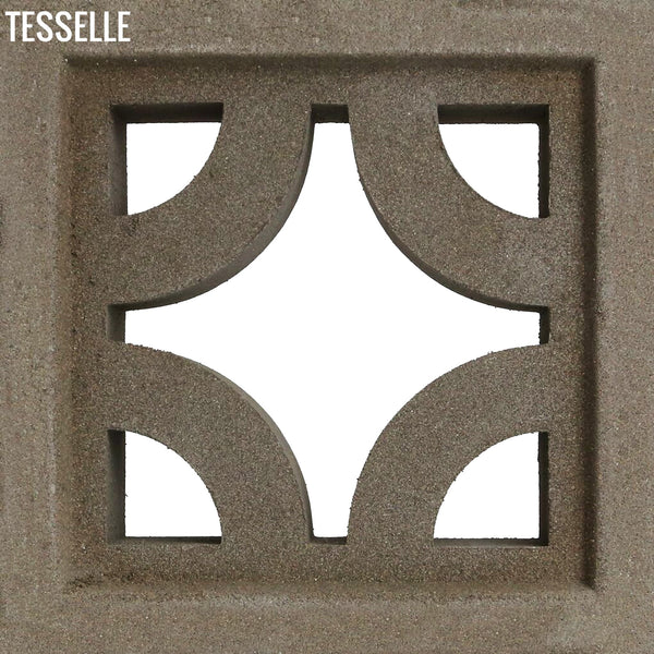 Roundabout Natural Cement 7.5" Breeze Block | Grey