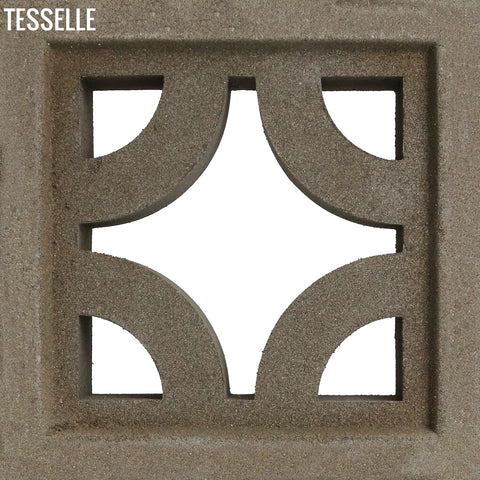 Roundabout Natural Cement 7.5" Breeze Block | Grey