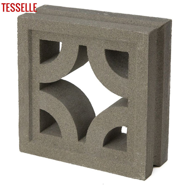 Roundabout Natural Cement 7.5" Breeze Block | Grey 2