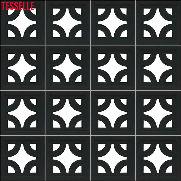 Roundabout Coal Black 7.5" Cement Breeze Block 1