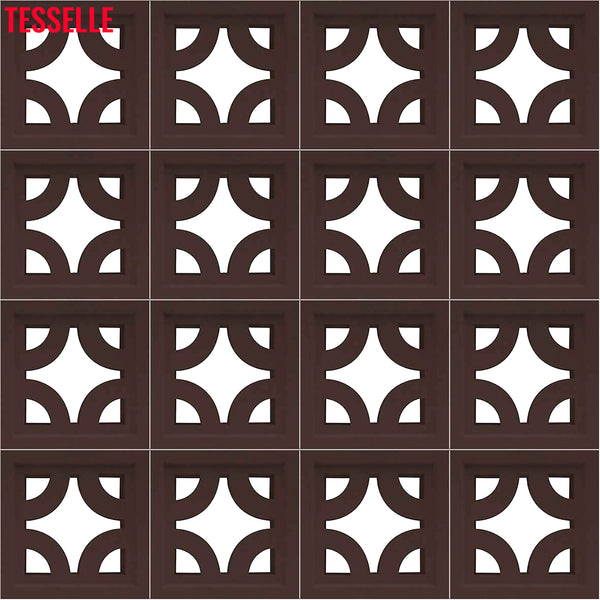 Roundabout Espresso Brown 7.5" Cement Breeze Block