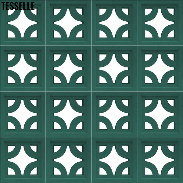 Roundabout Jade Green 7.5" Cement Breeze Block 1