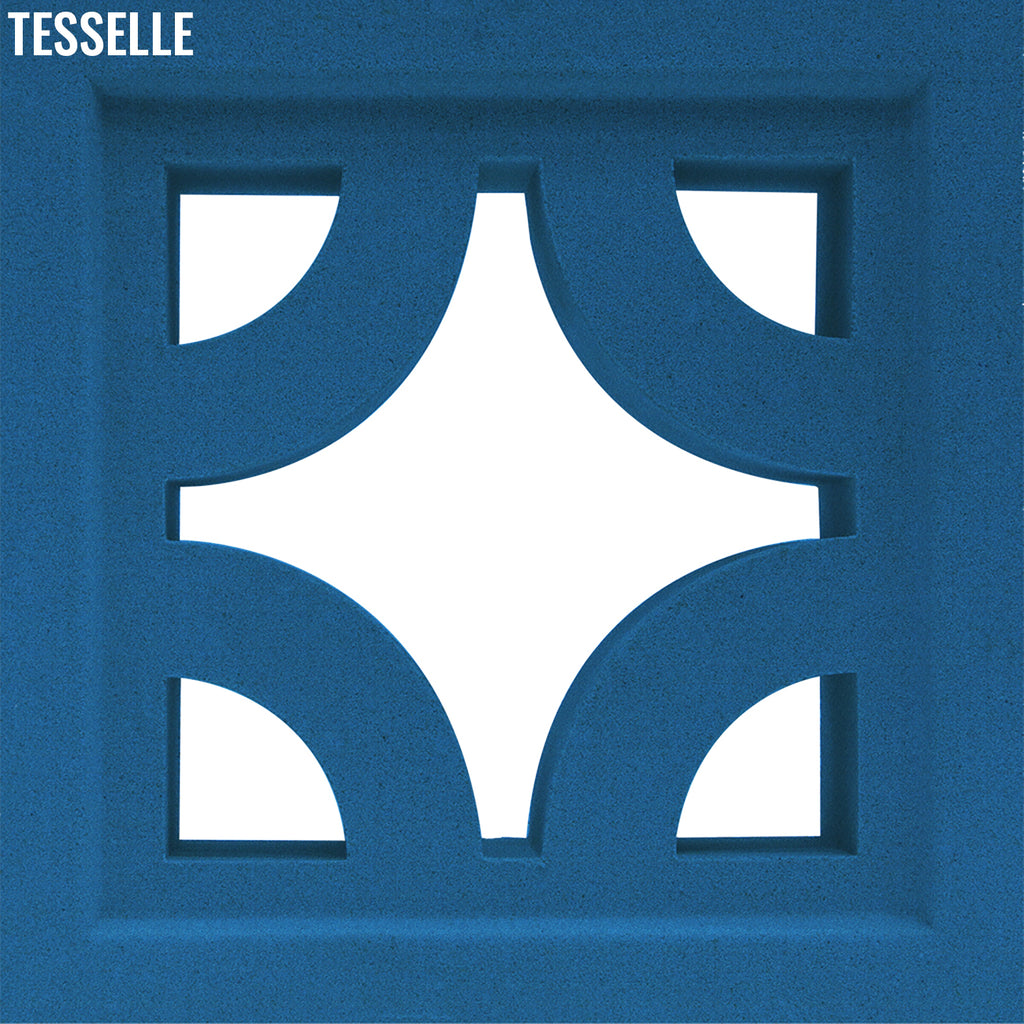 Roundabout River Blue  7.5" Cement Breeze Block