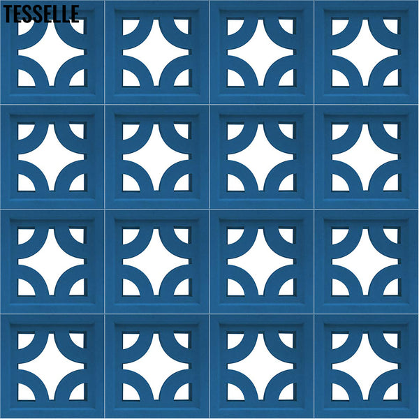 Roundabout River Blue  7.5" Cement Breeze Block 1