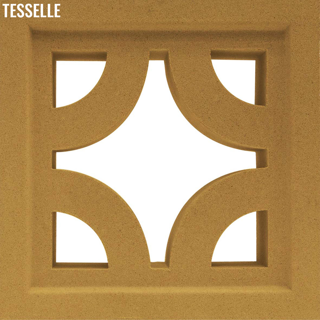 Roundabout Saffron Yellow 7.5" Cement Breeze Block