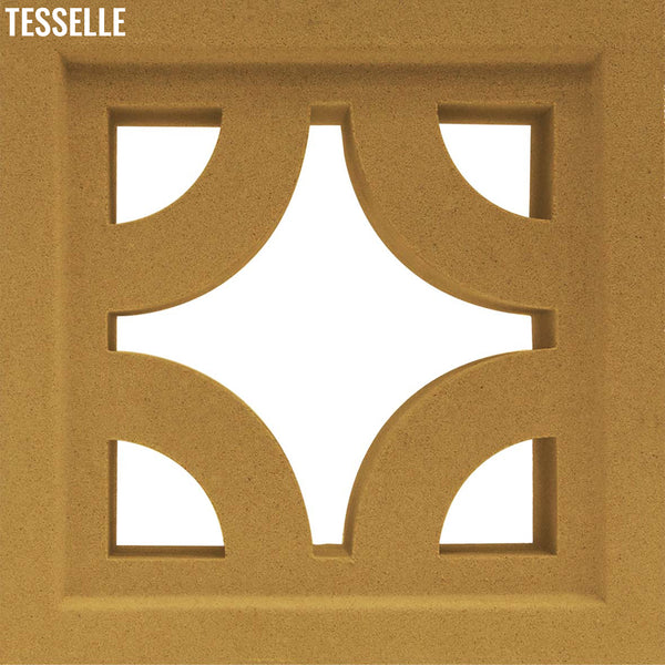 Roundabout Saffron Yellow 7.5" Cement Breeze Block