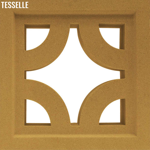 Roundabout Saffron Yellow 7.5" Cement Breeze Block