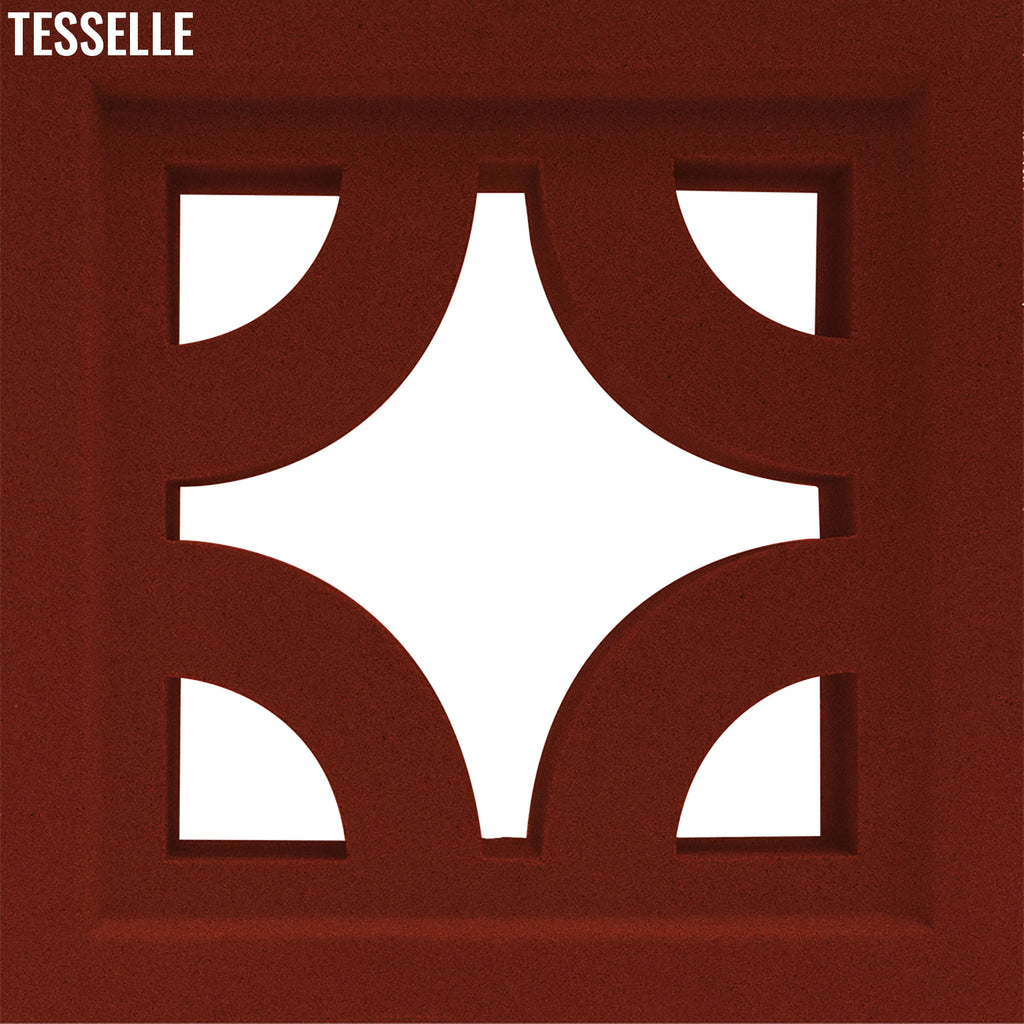 Roundabout Scarlet Red 7.5" Cement Breeze Block