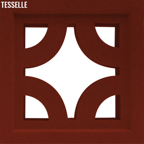 Roundabout Scarlet Red 7.5" Cement Breeze Block
