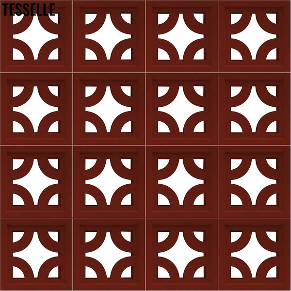 Roundabout Scarlet Red 7.5" Cement Breeze Block 1