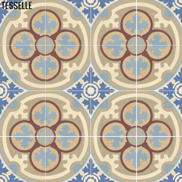 Sancerre Tuscan 8" Square Cement Tile 1