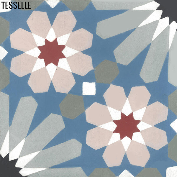 Selene Azul 8" Square Cement Tile