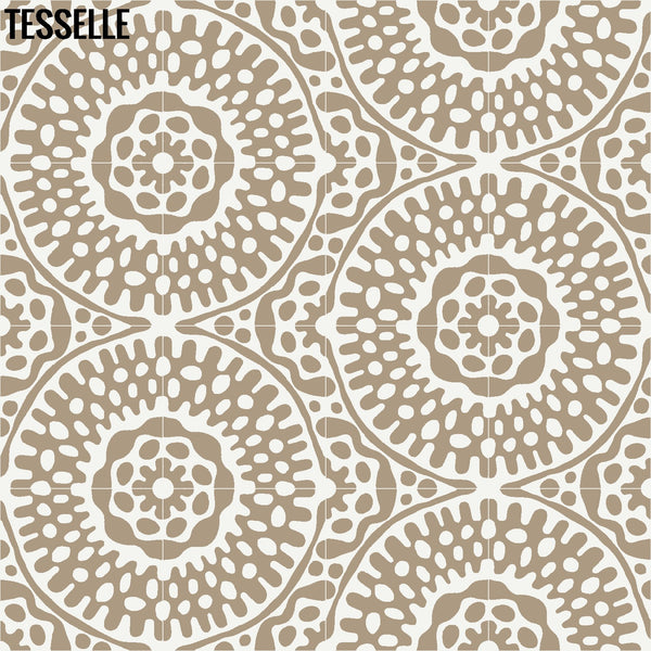 Sonora Sola 8" Square Cement Tile | Madallion Pattern Layout 2