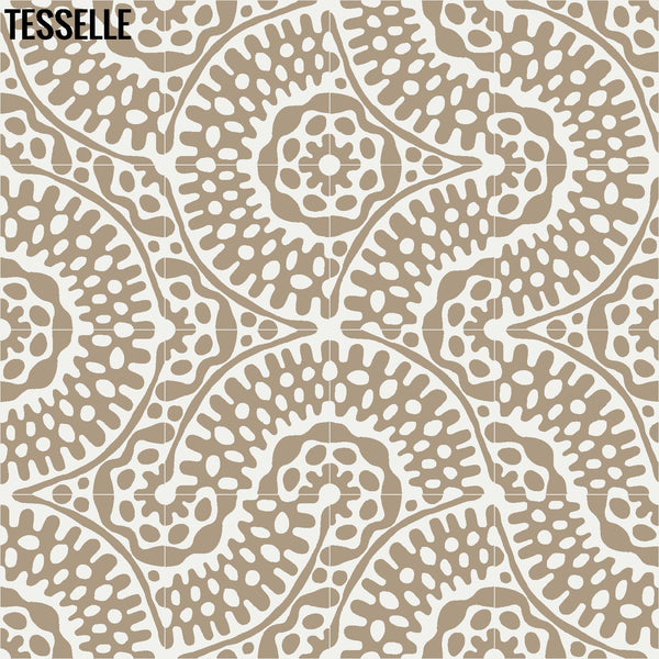 Sonora Sola 8" Square Cement Tile | Madallion Pattern Layout 3