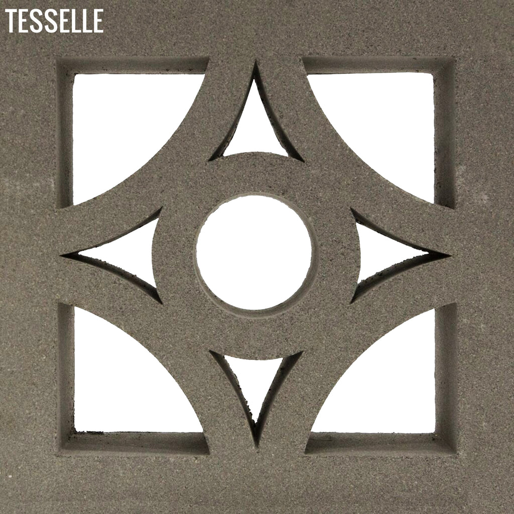 Starlight Natural Cement 7.5" Breeze Block | Grey