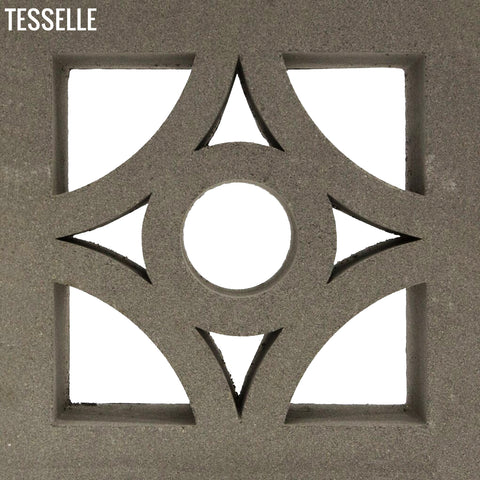 Starlight Natural Cement 7.5" Breeze Block | Grey