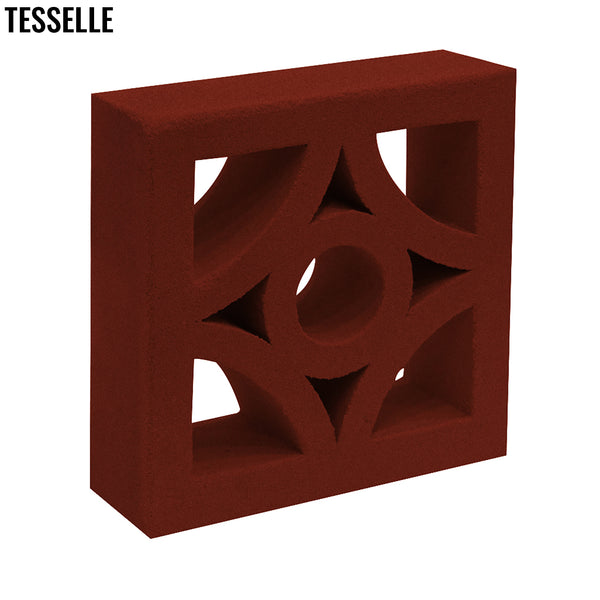 Starlight Scarlet Red 7.5" Cement Breeze Block 1