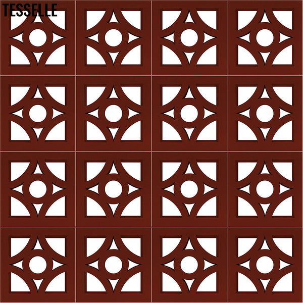Starlight Scarlet Red 7.5" Cement Breeze Block 2
