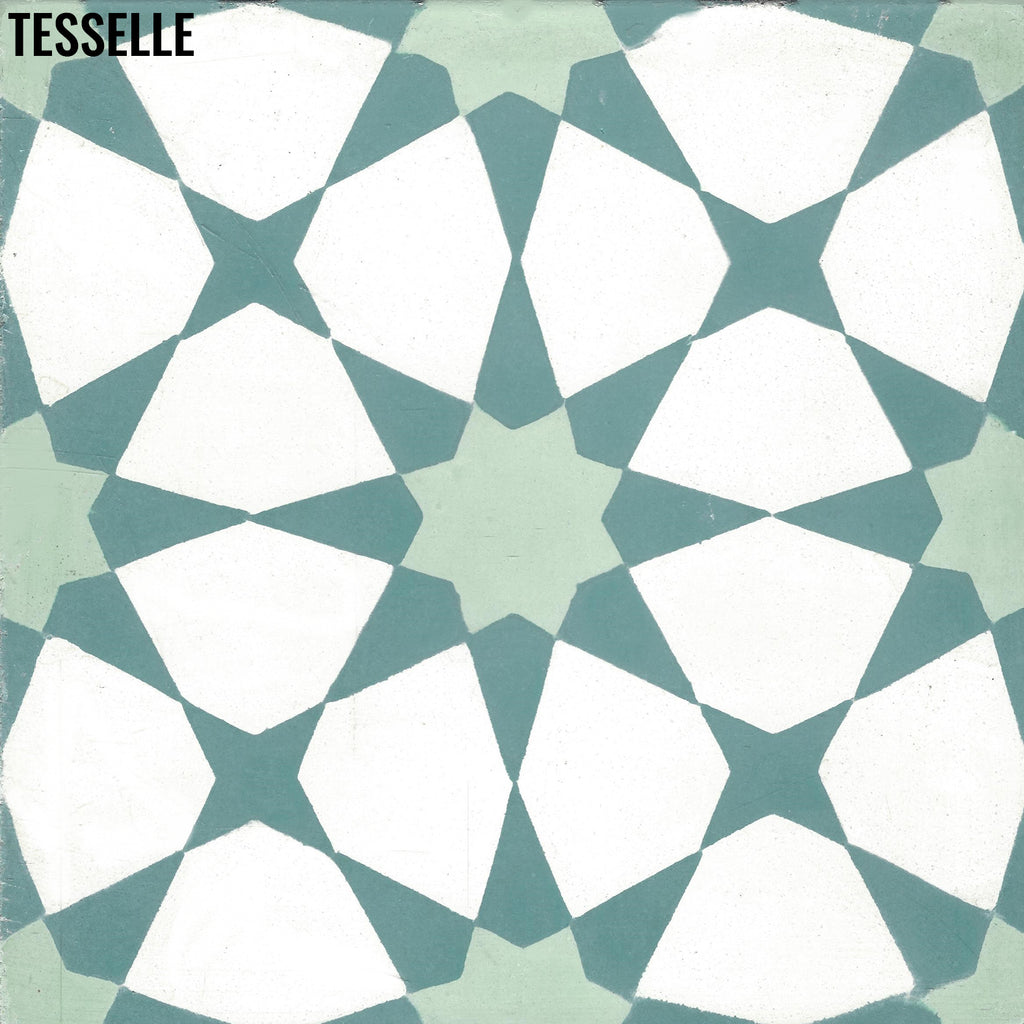Starre Cerulean 8" Square Cement Tile
