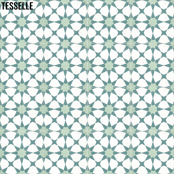 Starre Cerulean 8" Square Cement Tile q