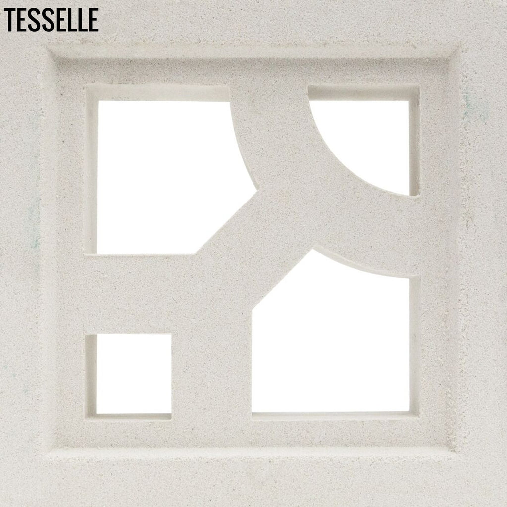 Structure Lily White 7.5" Cement Breeze Block Angle