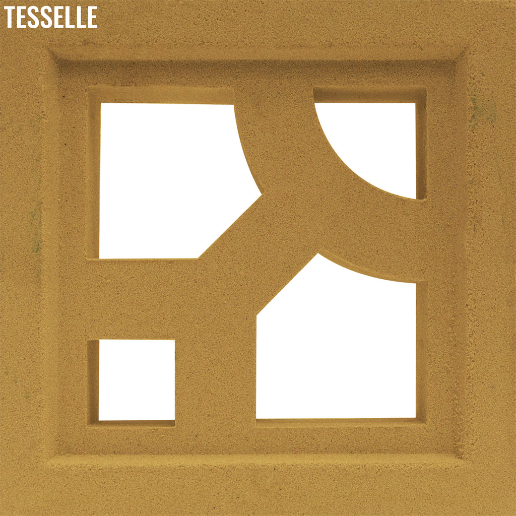Structure Saffron Yellow 7.5" Cement Breeze Block