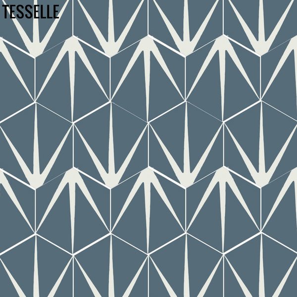 Sunbeam Lapis 9x8" Hexagonal Cement Tile 2