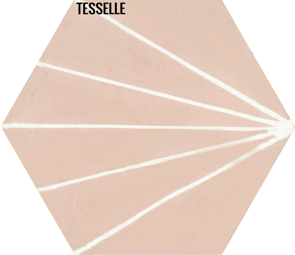 Sunray Shell 9x8" Hexagonal Cement Tile
