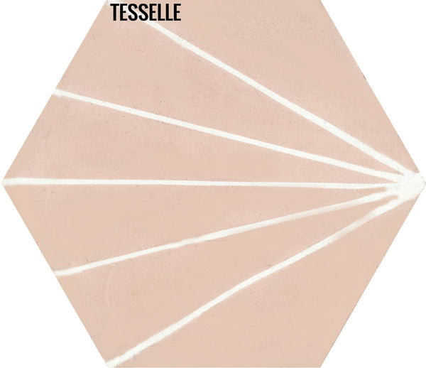 Sunray Shell 9x8" Hexagonal Cement Tile
