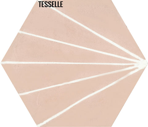Sunray Shell 9x8" Hexagonal Cement Tile