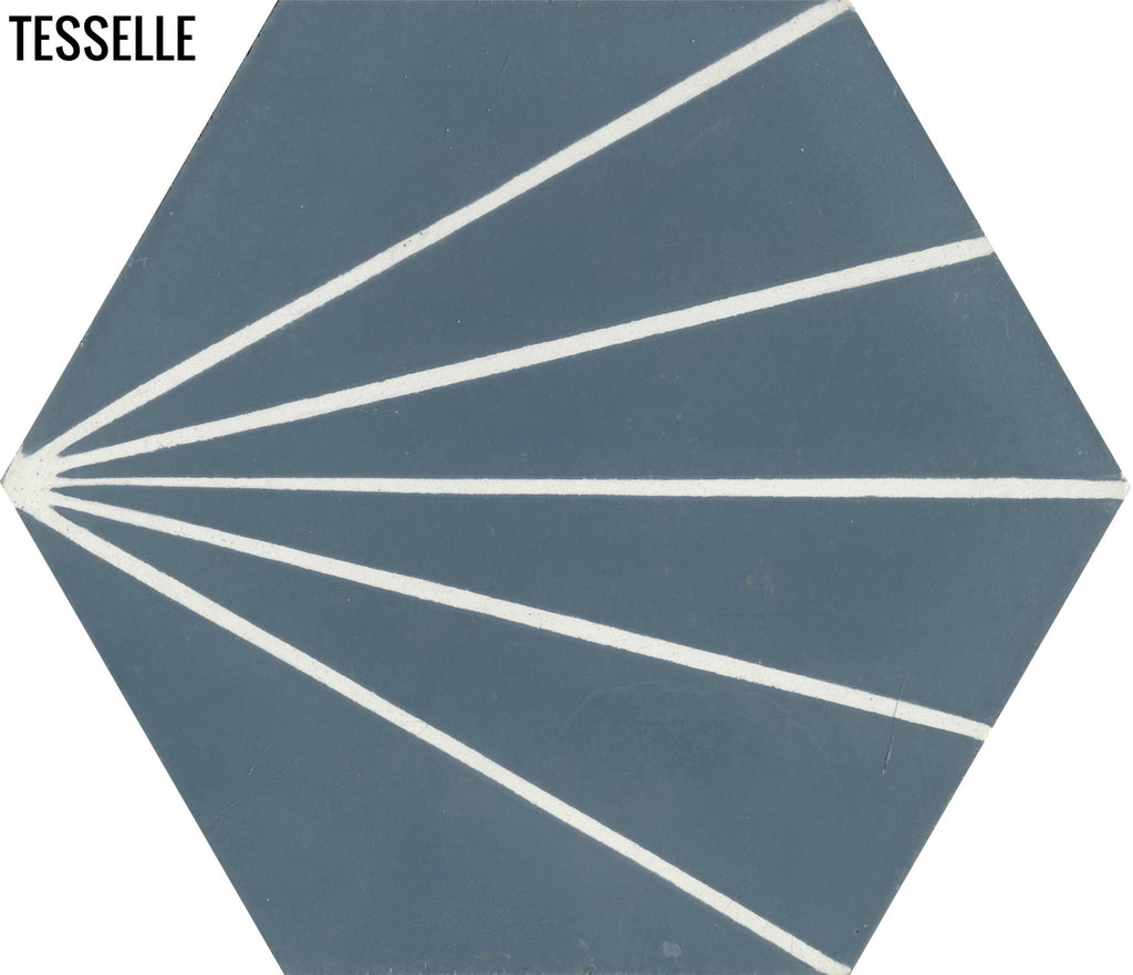 Sunray Denim 9x8" Hexagonal Cement Tile