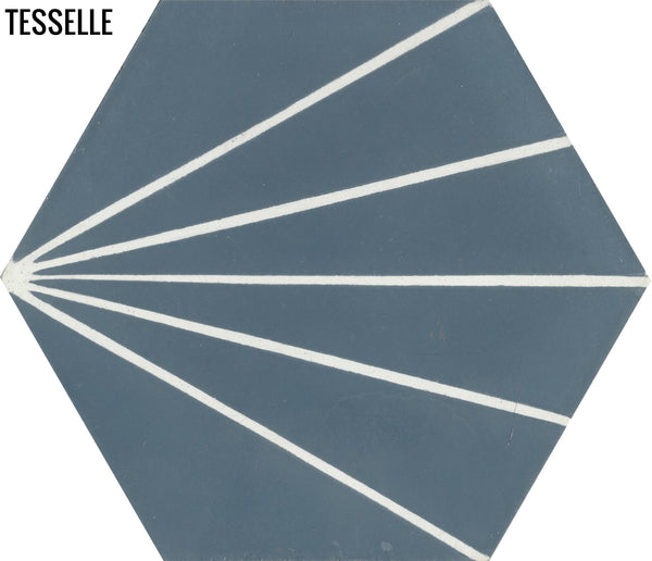 Sunray Denim 9x8" Hexagonal Cement Tile