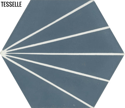 Sunray Denim 9x8" Hexagonal Cement Tile