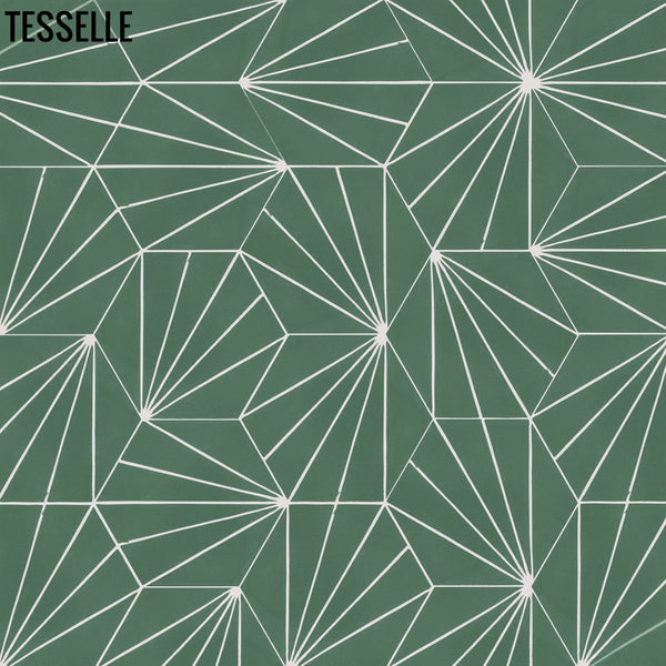 Sunray Jade 9x8" Hexagonal Cement Tile Layout 2