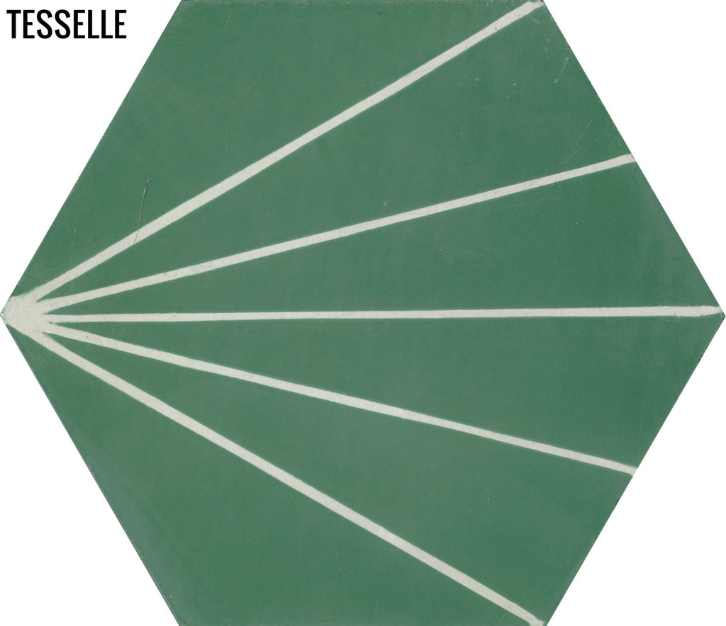 Sunray Jade 9x8" Hexagonal Cement Tile