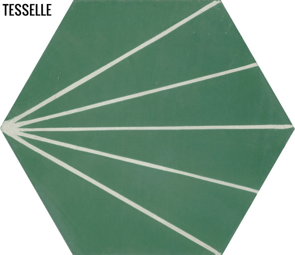 Sunray Jade 9x8" Hexagonal Cement Tile