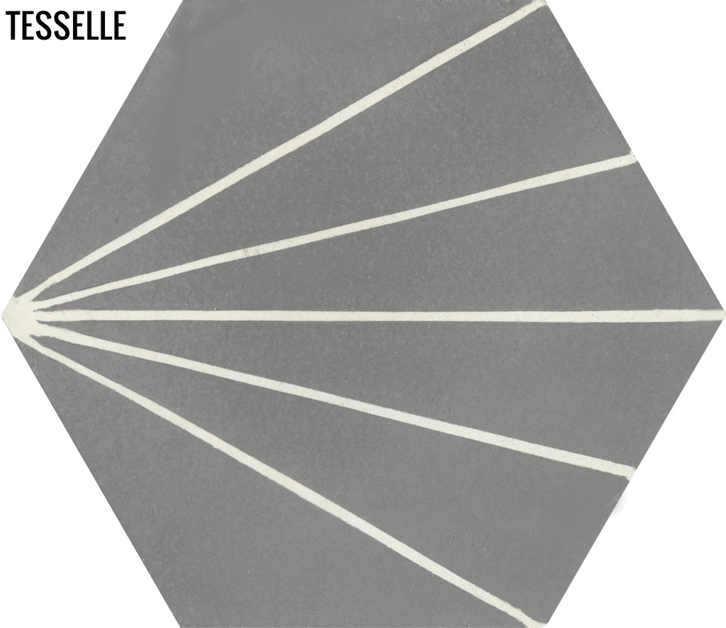 Sunray Steel 9x8" Hexagonal Cement Tile