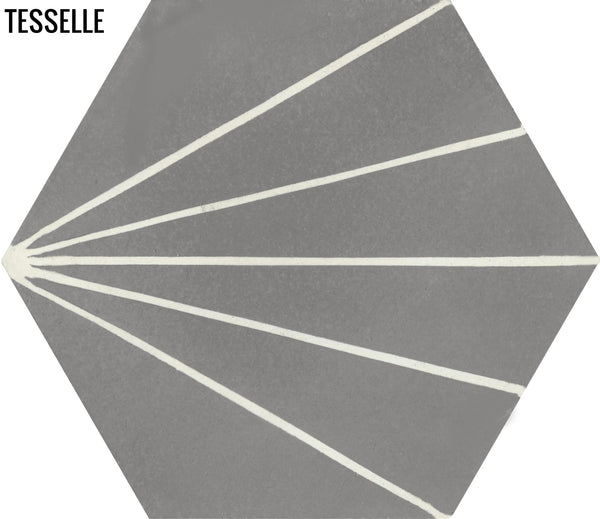 Sunray Steel 9x8" Hexagonal Cement Tile