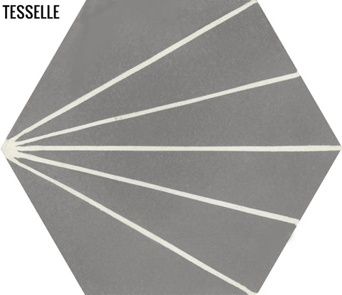 Sunray Steel 9x8" Hexagonal Cement Tile