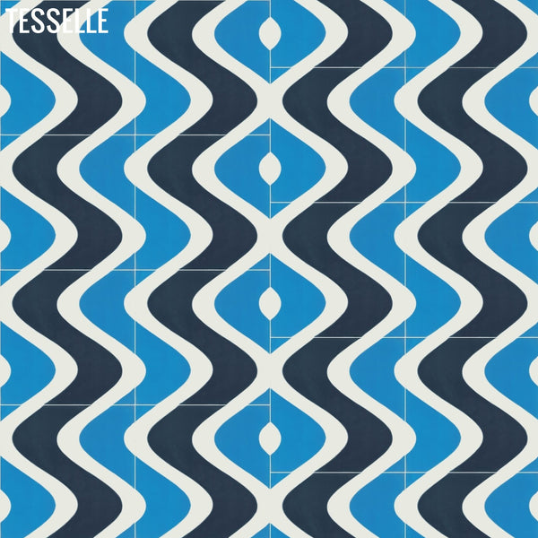 Surfside 8"x8" Square Cement Tile - Isle Layout B