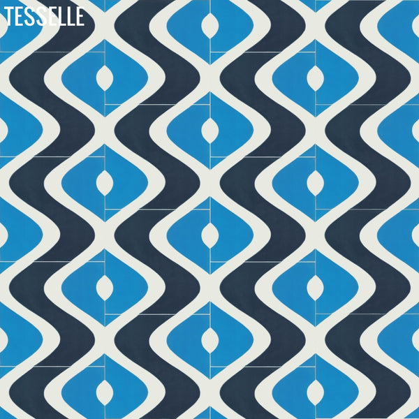 Surfside 8"x8" Square Cement Tile - Isle Layout A