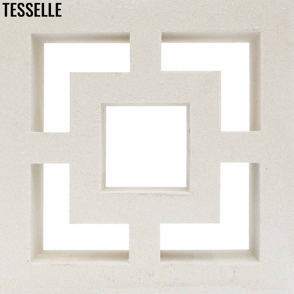 Town Square White 11.4" Cement Breeze Block 1