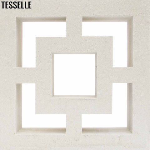 Town Square White 11.4" Cement Breeze Block 1
