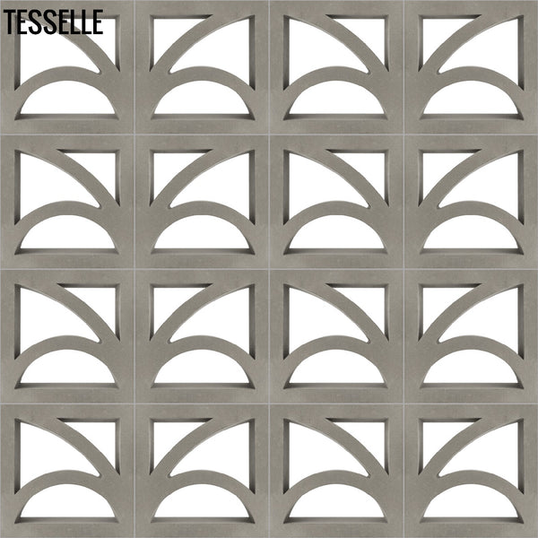 Verona Natural Cement 11.4" Cement Breeze Block  Repeat 10