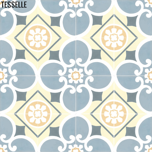 Zaragoza Narciso 8" Square Cement Tile 1