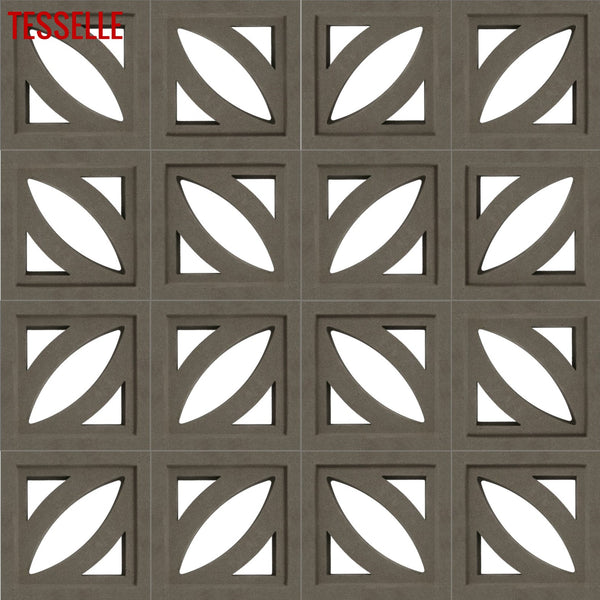 Petal Natural Cement 7.5" Breeze Block | Grey 2